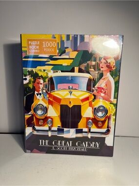 The Great Gatsby 1000-Piece Puzzle Book - Yellow Retro Car Artwork - Sealed 💎💎💎